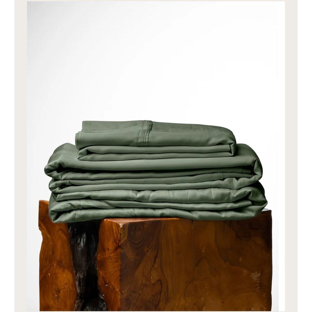 Olive Crate 100% Eucalyptus TENCEL Cooling - SPLIT KING Sheet Set 5pc Moss
